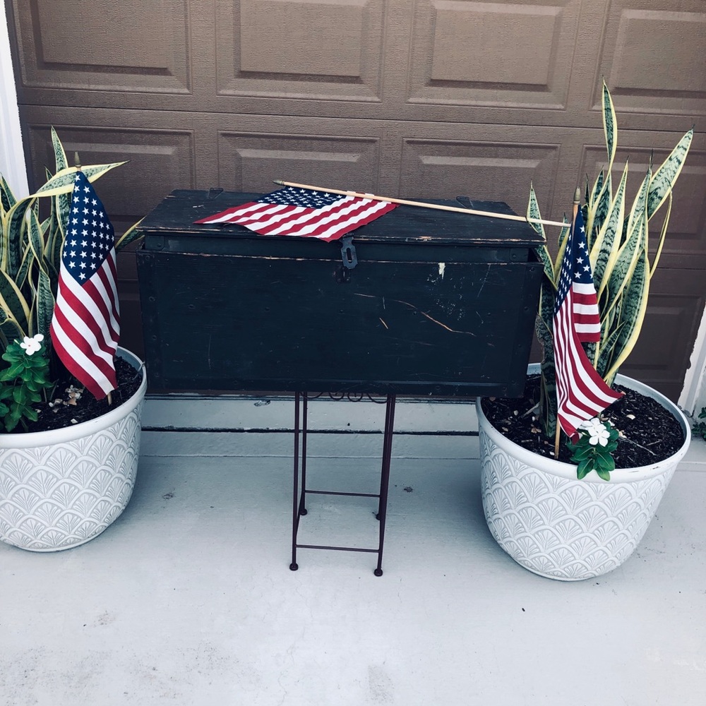 Vintage Military Foot Locker 32 inches wide and 12 inches long